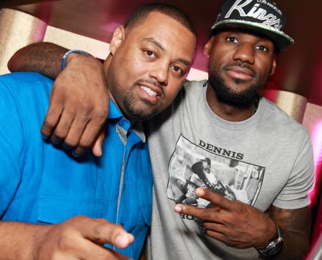 (R-L) NBA All-Star player LeBron James and Suite 202 President/Founder Taz Wube (Photo: Carl Young / Opera).